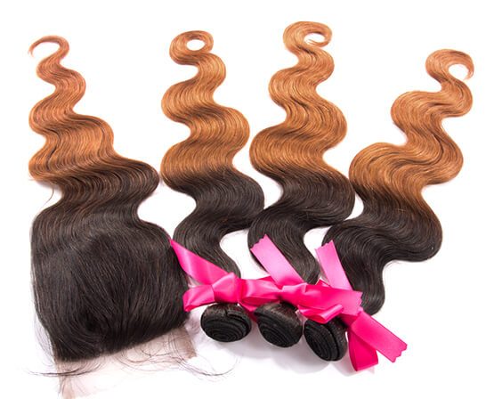 Human Hair Bundles with closure