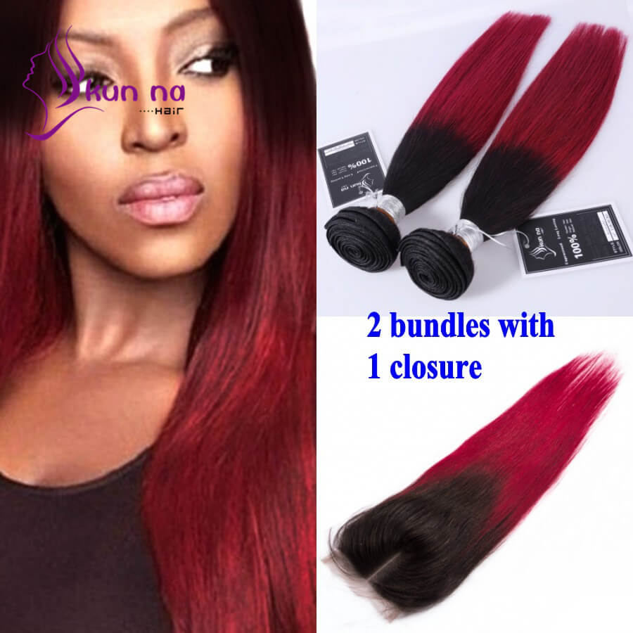 Human Hair Bundles with closure